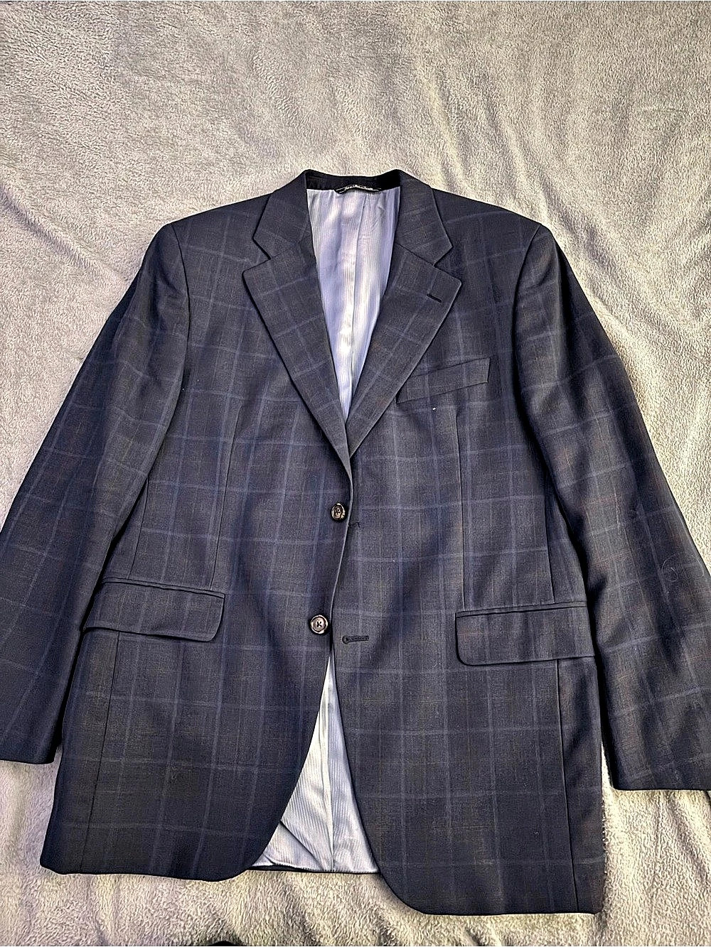 Manzoni Valtwood SPJ Plaid Sport Coat in Blue Size 40